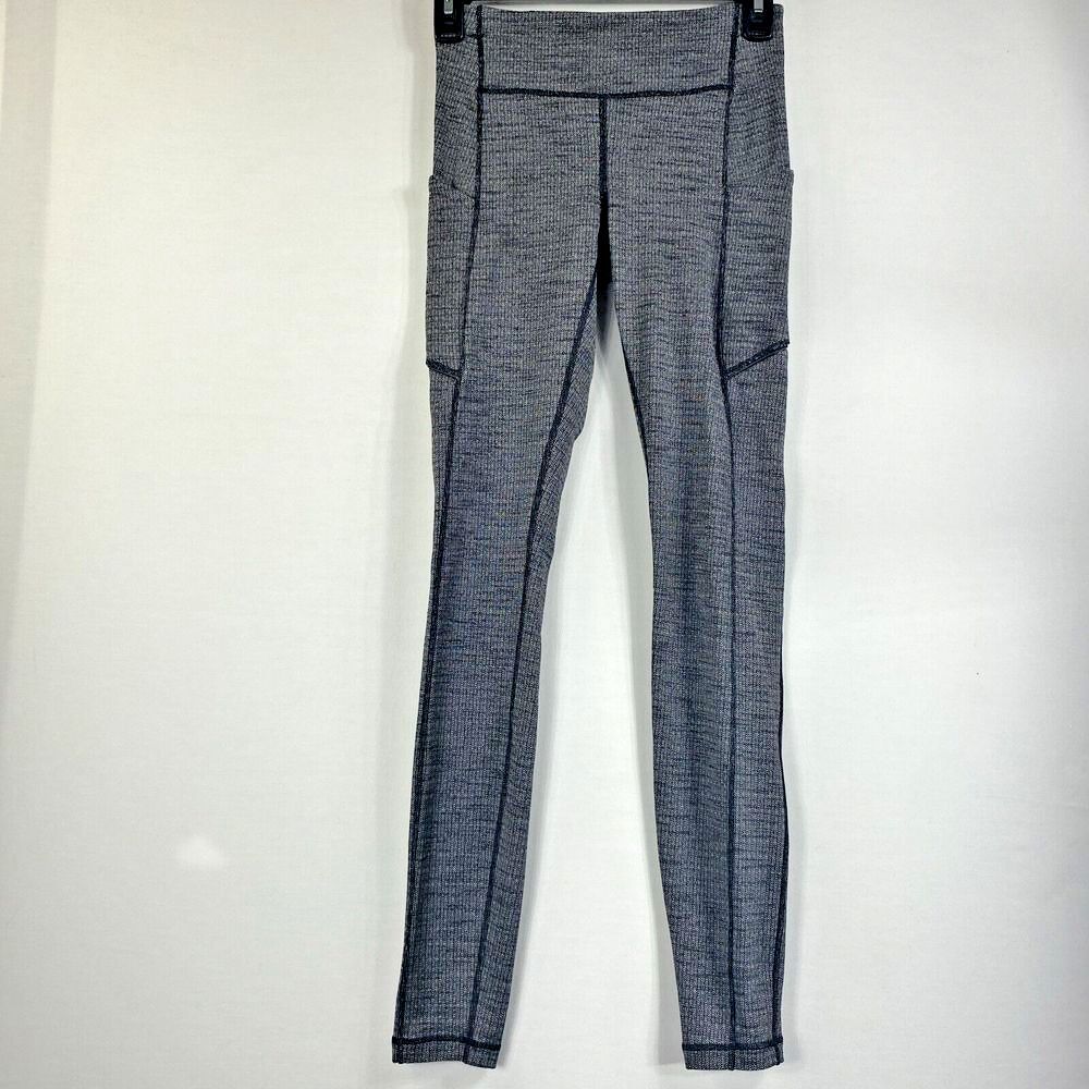 Lululemon Speed Up Tight 28" Size 6 Variegated Knit Leggings Black Yoga Gym Pant